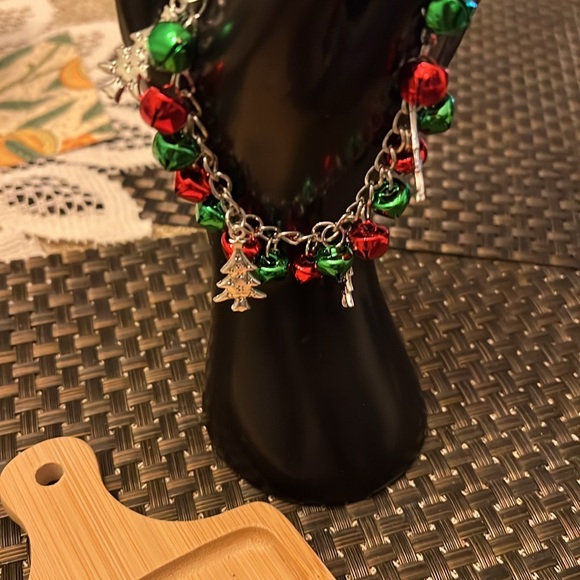 Christmas Bells and Trees Pair of Earrings and Bracelet - Picture 4 of 8